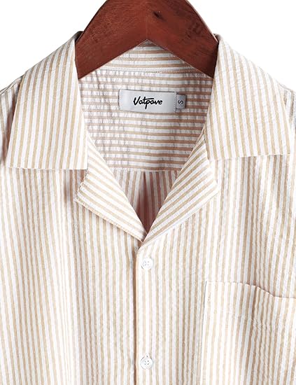 VATPAVE Mens Striped Summer Shirt