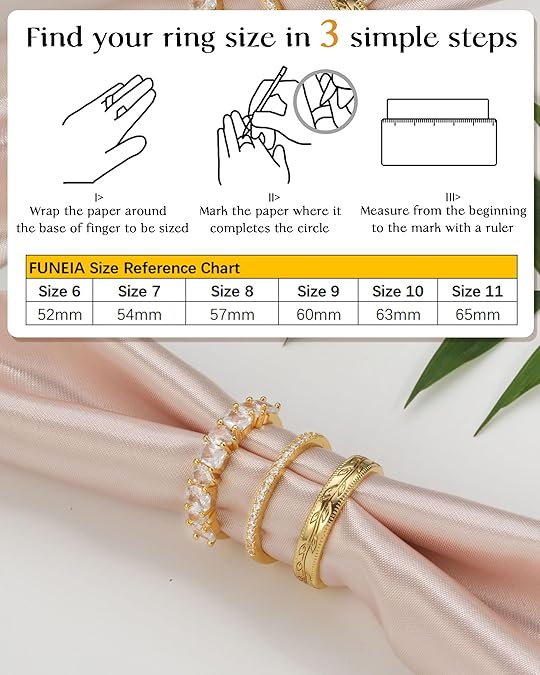 FUNEIA Stackable Gold Rings for Wome