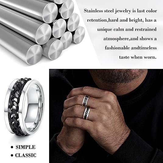 Fidget Rings for Men Women