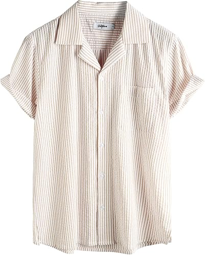 VATPAVE Mens Striped Summer Shirt