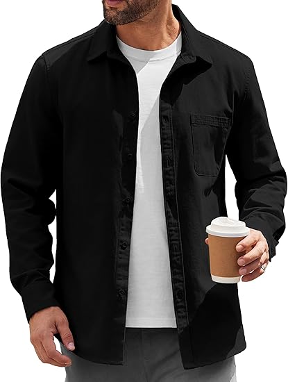 COOFANDY Mens Lightweight Button Down Shirt