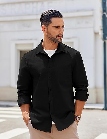 COOFANDY Mens Lightweight Button Down Shirt