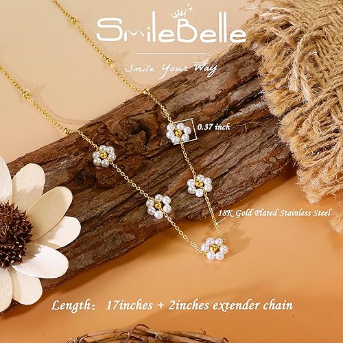 SmileBelle Daisy Pearl Necklace