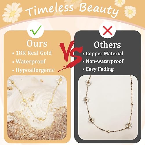 SmileBelle Daisy Pearl Necklace
