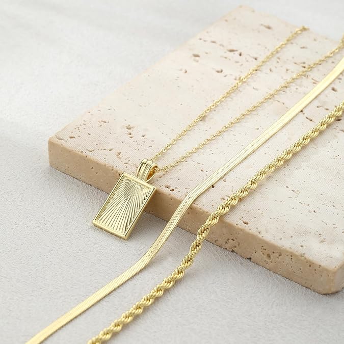 Layered Gold Silver Necklaces for Women